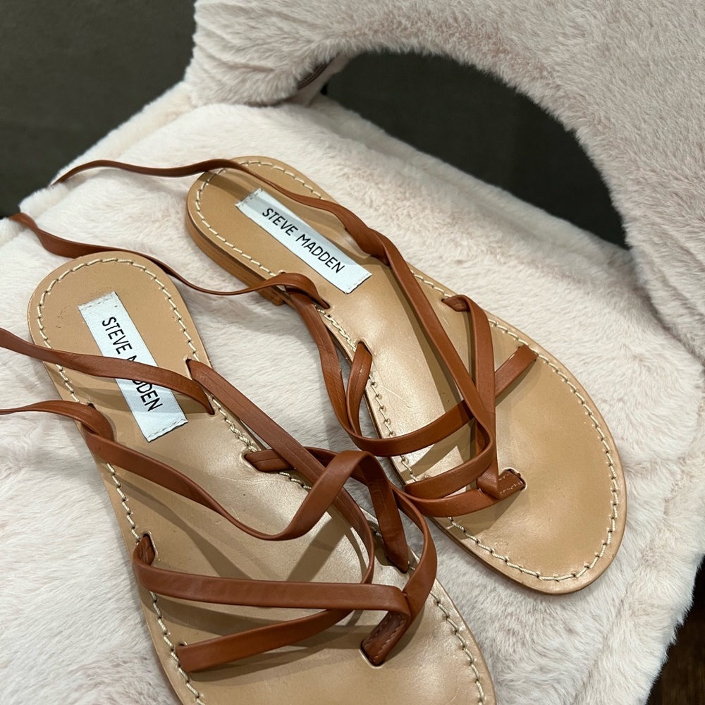 Steve Madden Tan Strappy Sandals